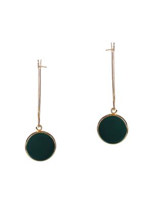 green metal drop earring - 15739011 - Standard Image - 2