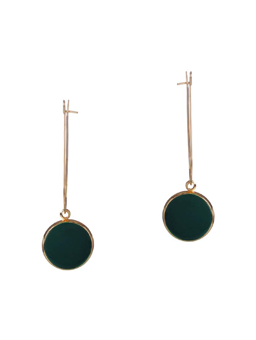 green metal drop earring - 15739011 - Zoom Image - 2