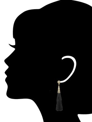 black metal drop earring - 15739016 - Standard Image - 2