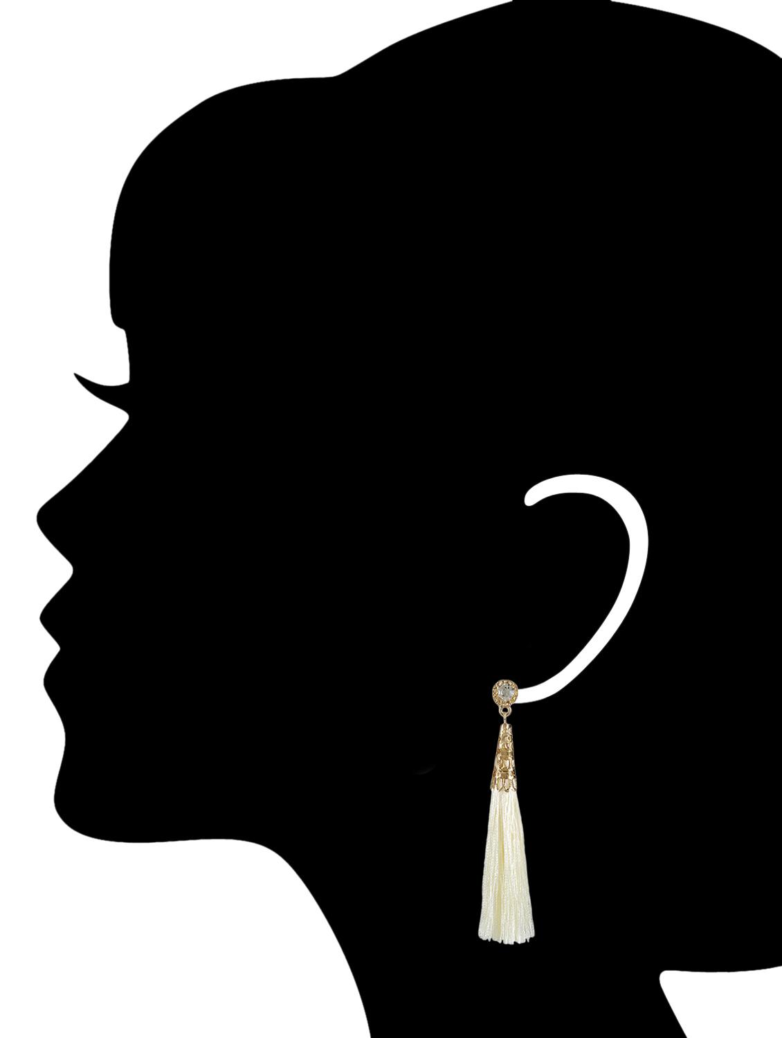 white metal drop earring - 15739017 - Zoom Image - 2