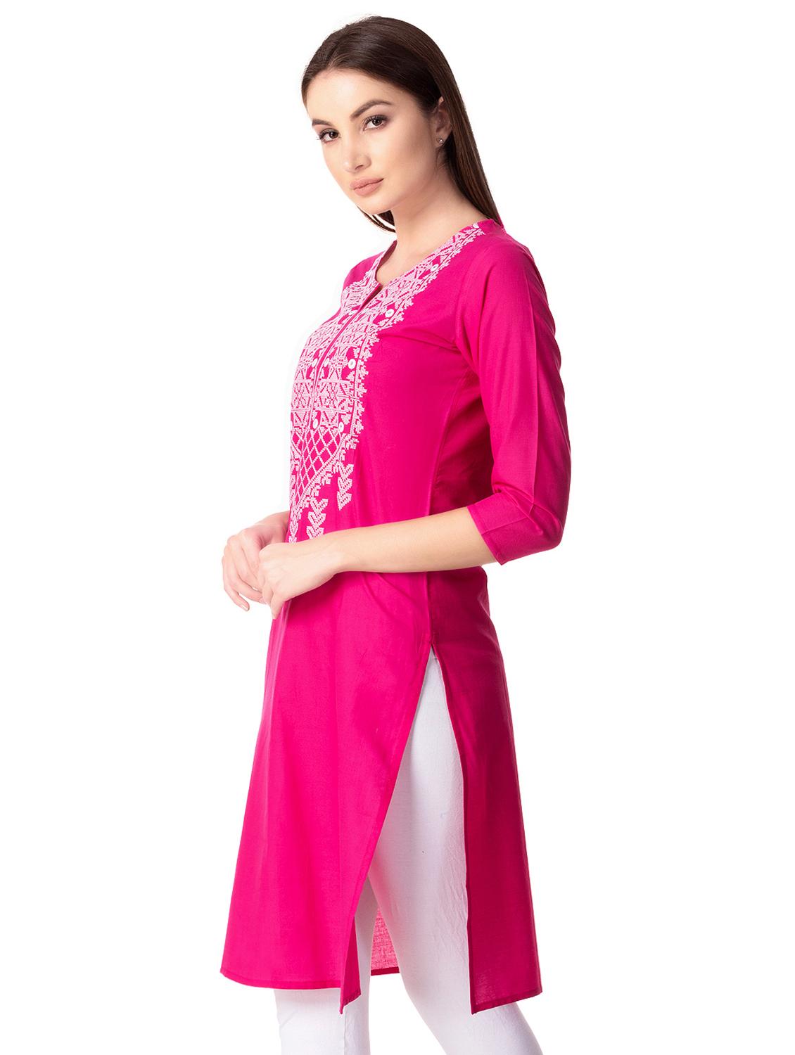 Embroidered straight kurta - 15739047 - Zoom Image - 2