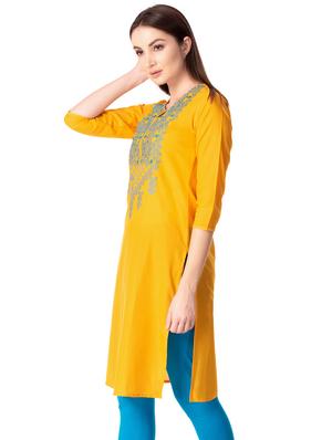 Embroidered straight kurta - 15739048 - Standard Image - 2