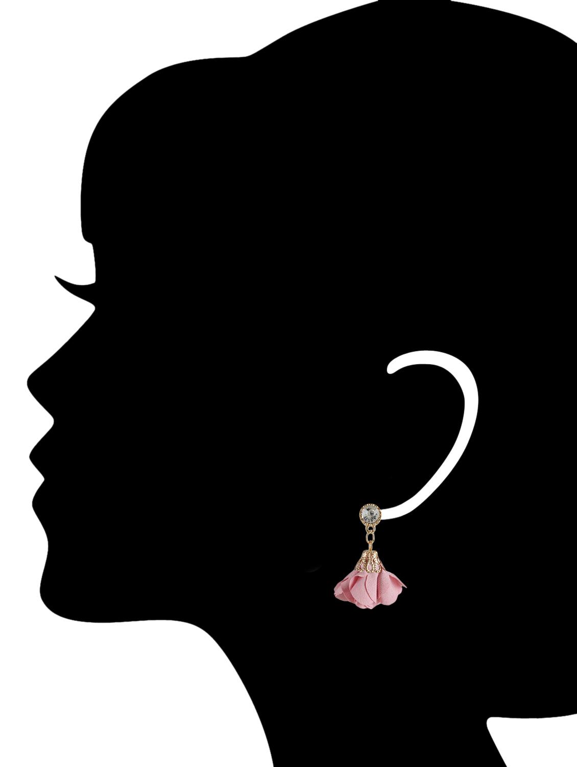pink metal drop earring - 15739049 - Zoom Image - 2