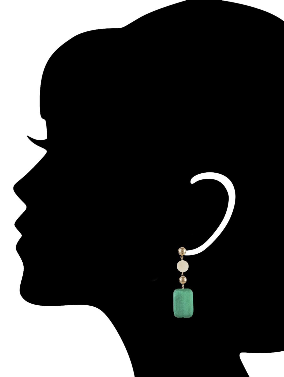 green metal drop earring - 15739056 - Zoom Image - 2