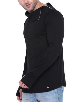 black cotton thumb hole tshirt - 15739155 - Standard Image - 2