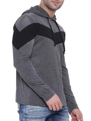 grey cotton color block t-shirt - 15739167 - Standard Image - 2