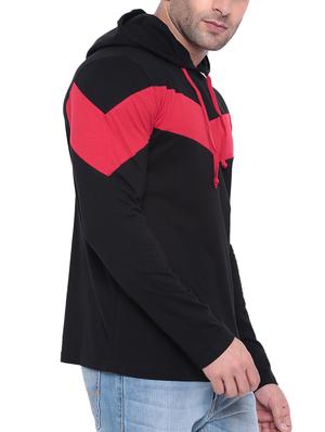 black cotton color block t-shirt - 15739168 - Standard Image - 2
