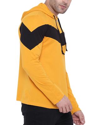 yellow cotton color block t-shirt - 15739169 - Standard Image - 2