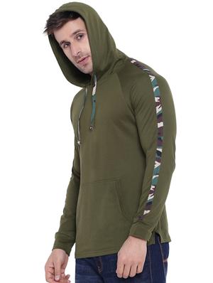 olive green cotton raglan t-shirt - 15739171 - Standard Image - 2