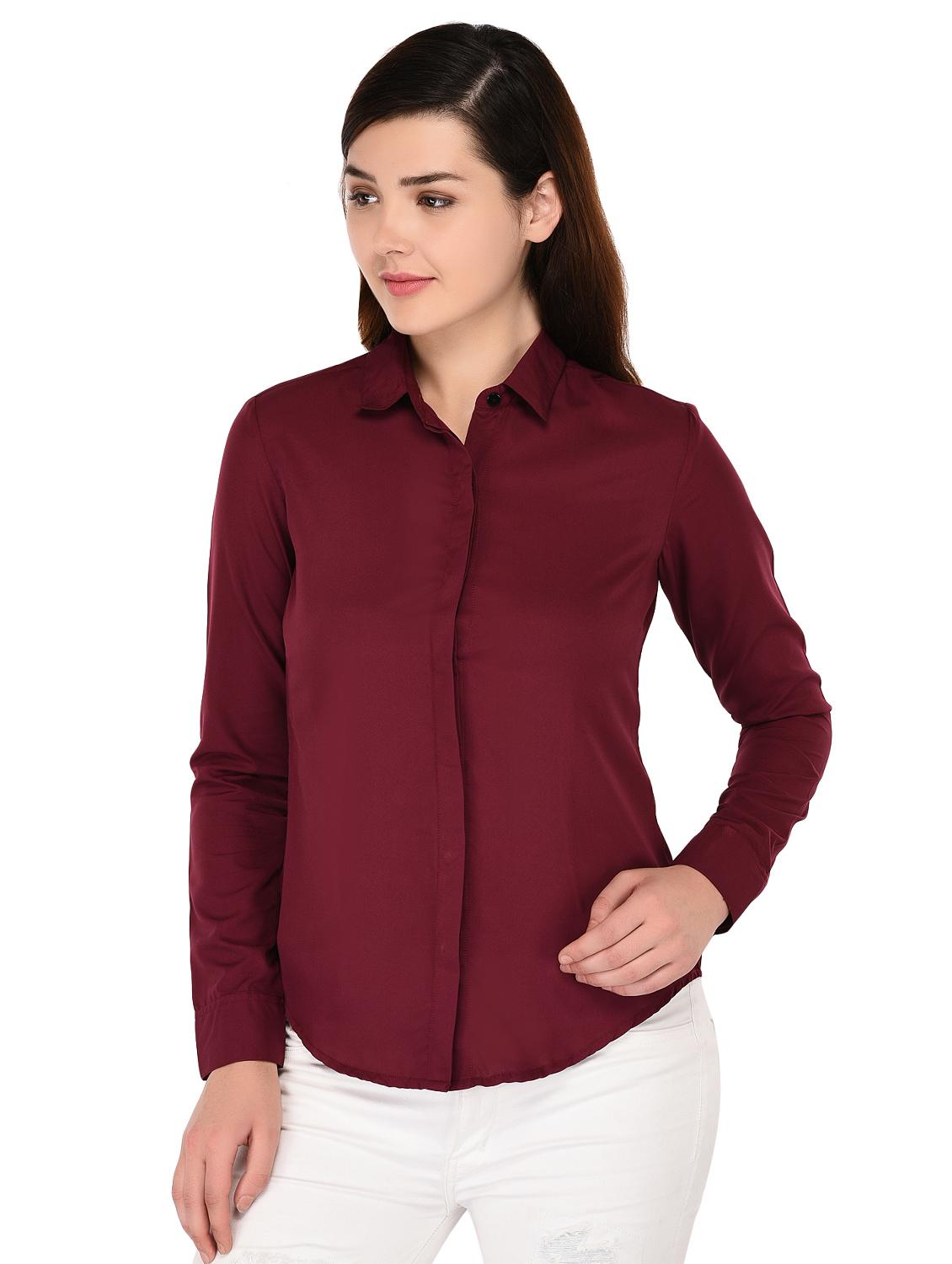 concealed placket solid shirt - 15739200 - Zoom Image - 2
