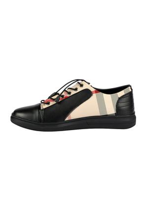 beige leather lace up sneakers - 15739577 - Standard Image - 2