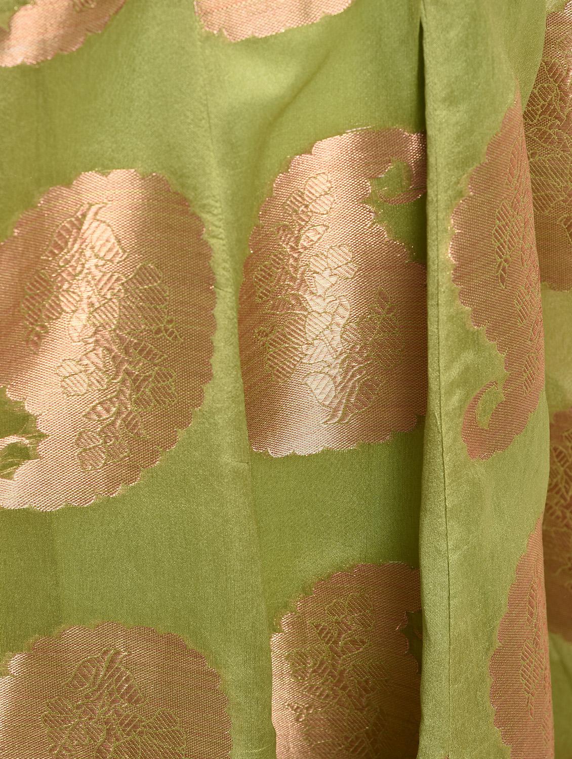 Self-design chanderi flared skirt - 15740977 - Zoom Image - 5