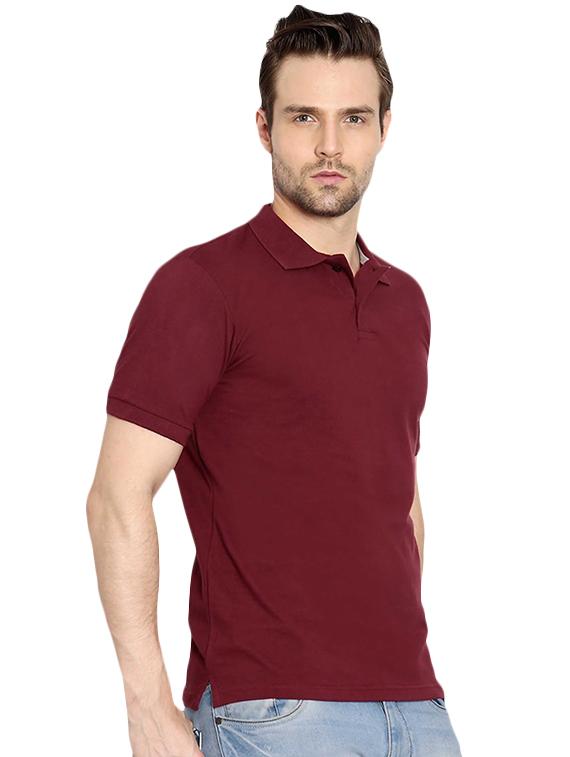 maroon cotton blend polo t-shirt - 15741043 - Zoom Image - 2