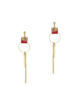 red metal drop earrings - 15743313 - Standard Image - 2