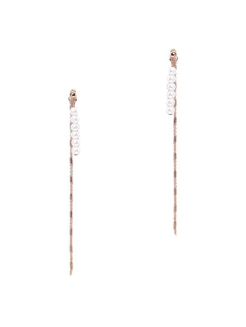 white metal drop earrings - 15743329 - Zoom Image - 2
