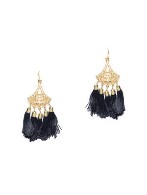 black metal drop earrings - 15743347 - Standard Image - 2