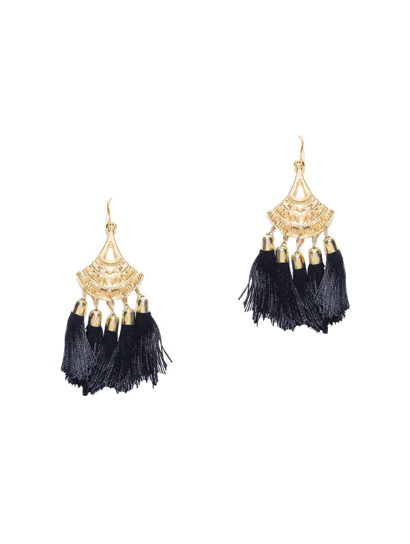 black metal drop earrings - 15743347 - Zoom Image - 2