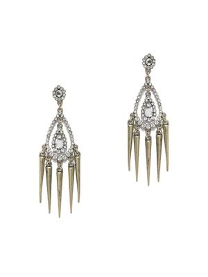 gold metal chandellier earrings - 15743349 - Standard Image - 2