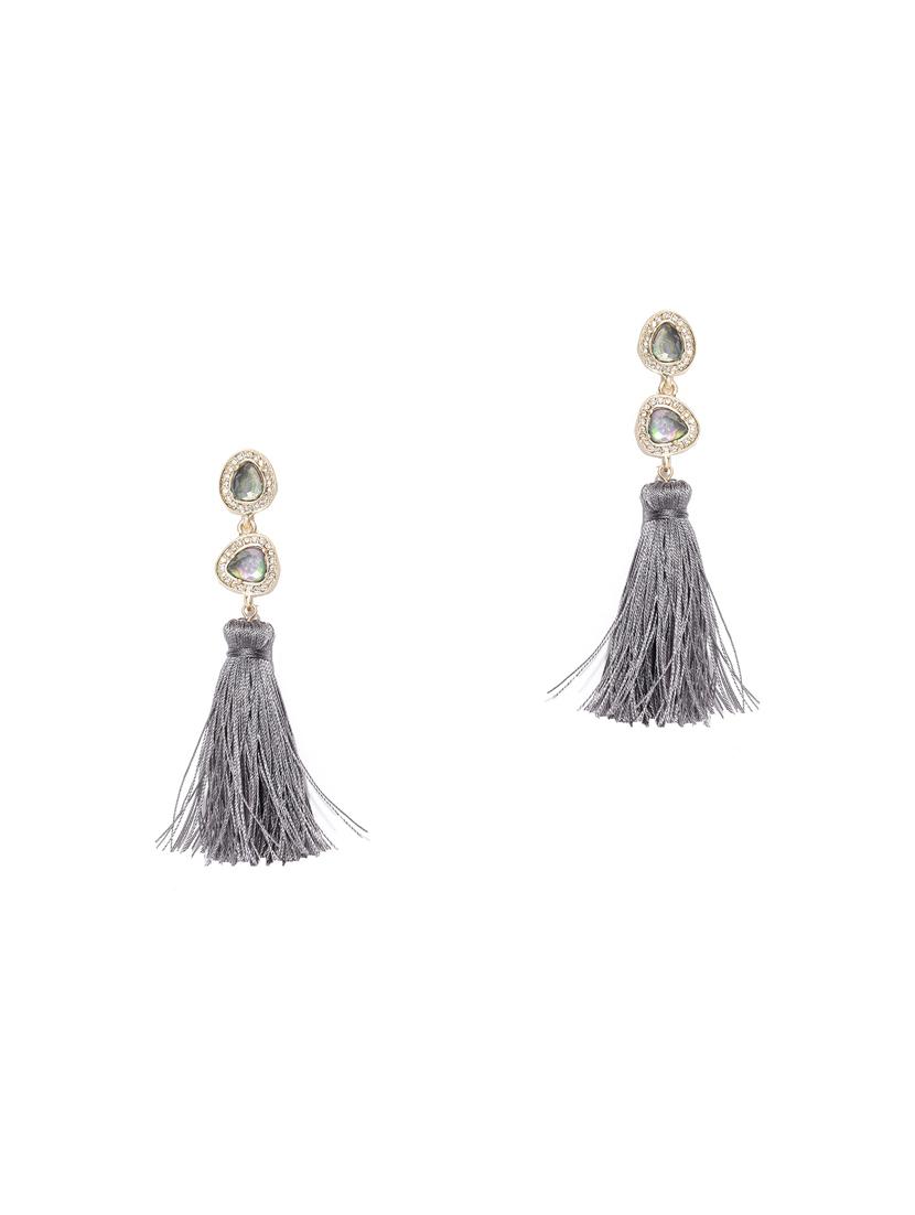 grey metal drop earrings - 15743362 - Zoom Image - 2