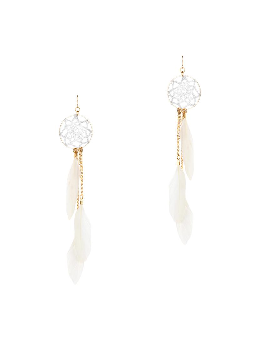 white metal drop earrings - 15743366 - Zoom Image - 2