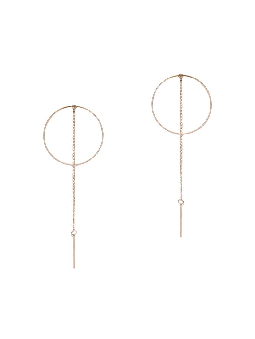 gold metal drop earring - 15743385 - Zoom Image - 2