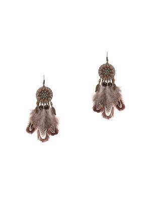 brown metal drop earring - 15743390 - Standard Image - 2