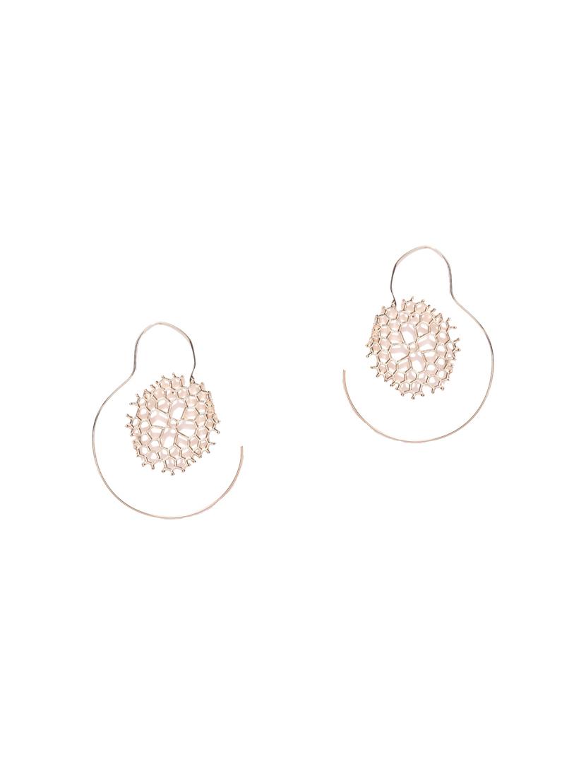 gold metal hoop earring - 15743402 - Zoom Image - 2
