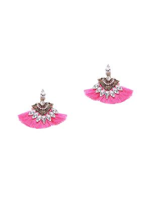 pink metal drop earring - 15743415 - Standard Image - 2