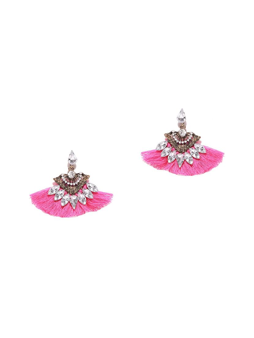 pink metal drop earring - 15743415 - Zoom Image - 2