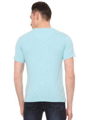 blue cotton front print t-shirt - 15743533 - Standard Image - 2