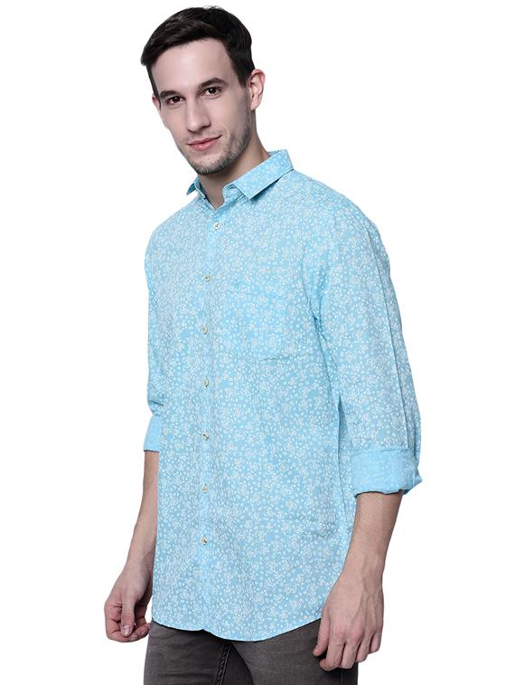 blue cotton casual shirt - 15743936 - Zoom Image - 2