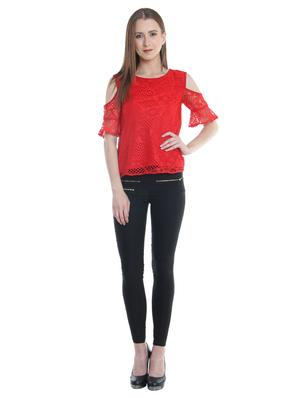 cold shoulder lace top - 15744269 - Standard Image - 5