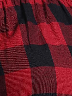 off shoulder checkered shift dress - 15747094 - Standard Image - 5