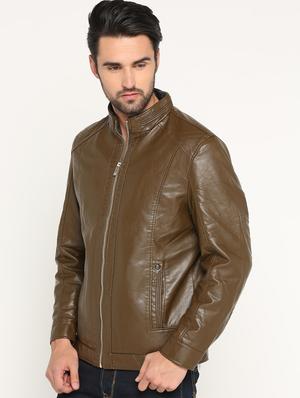 brown leather biker jacket - 15747183 - Standard Image - 2