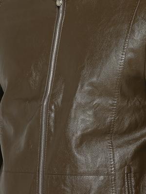 brown leather biker jacket - 15747190 - Standard Image - 5