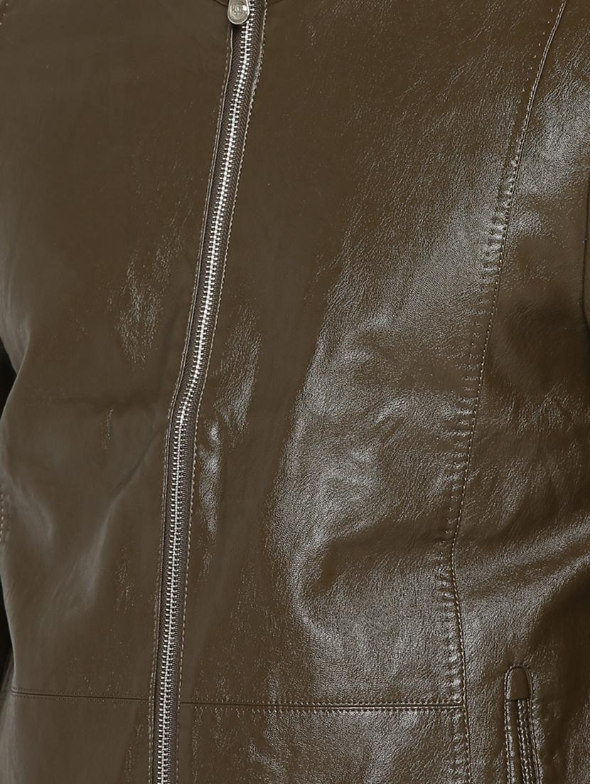 brown leather biker jacket - 15747190 - Zoom Image - 5