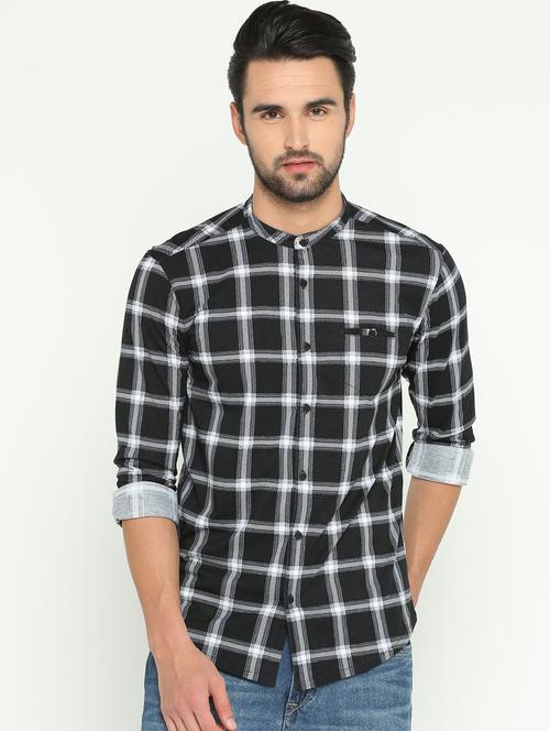 black cotton casual shirt - 15747343 - Standard Image - 1