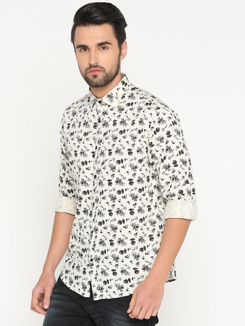 beige floral printed casual shirt - 15747355 - Zoom Image - 2