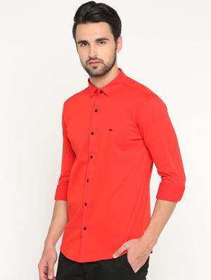 red cotton casual shirt - 15747361 - Standard Image - 2