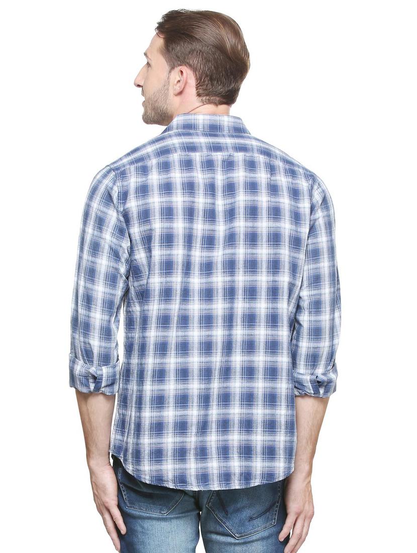 blue cotton casual shirt - 15747403 - Zoom Image - 2
