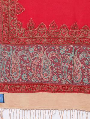 Paisley wool shawl with fringes - 15747991 - Standard Image - 2