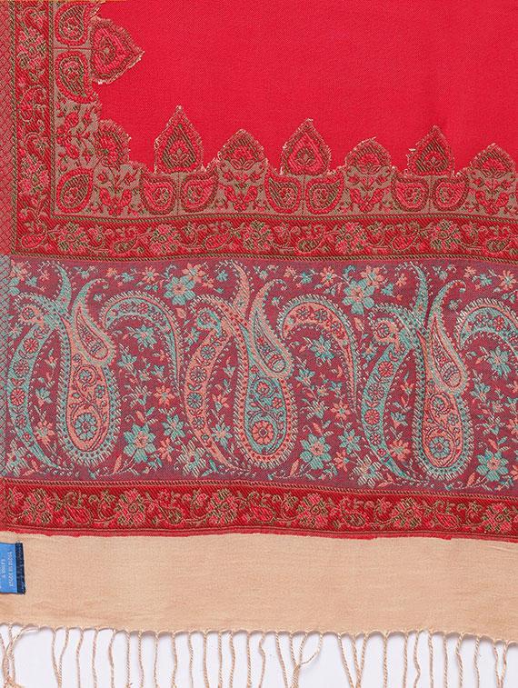 Paisley wool shawl with fringes - 15747991 - Zoom Image - 2