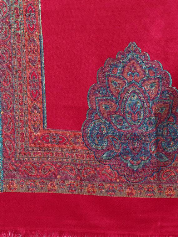 Self-design wool shawl with fringes - 15748019 - Zoom Image - 2