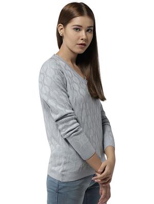 ribbed edge acrylic pullover - 15748094 - Standard Image - 2