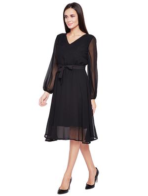 flared belted dress - 15748293 - Standard Image - 2