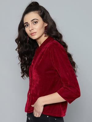 button detail velvet blazer - 15748334 - Standard Image - 2