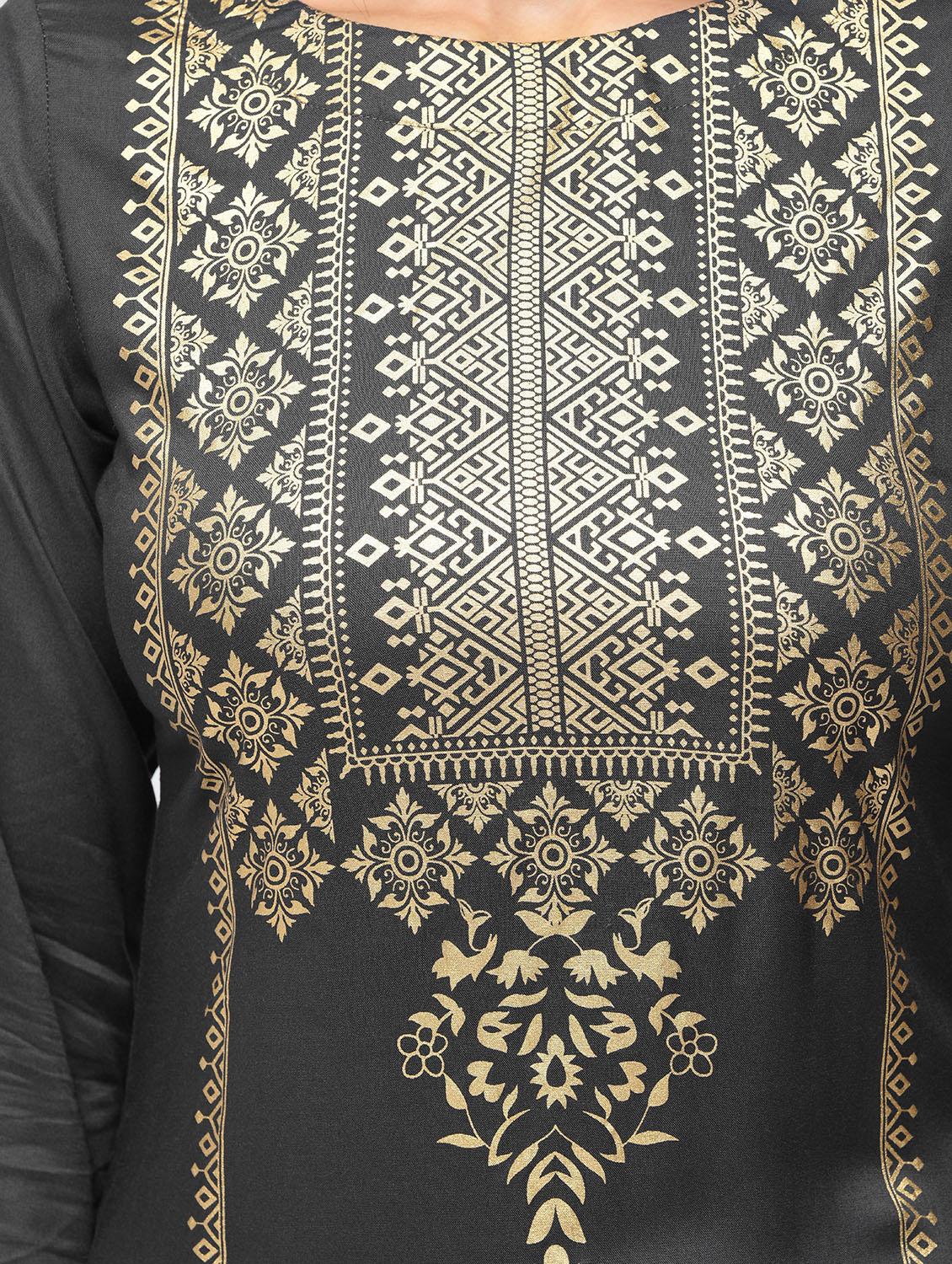 Foil print straight kurta - 15748442 - Zoom Image - 5
