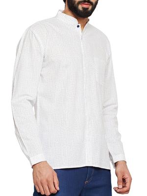 white printed casual shirt - 15748796 - Standard Image - 2