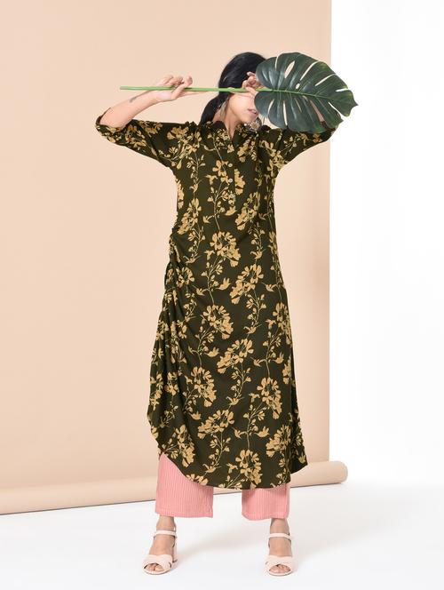 Cowl printed kurta - 15750625 - Standard Image - 1