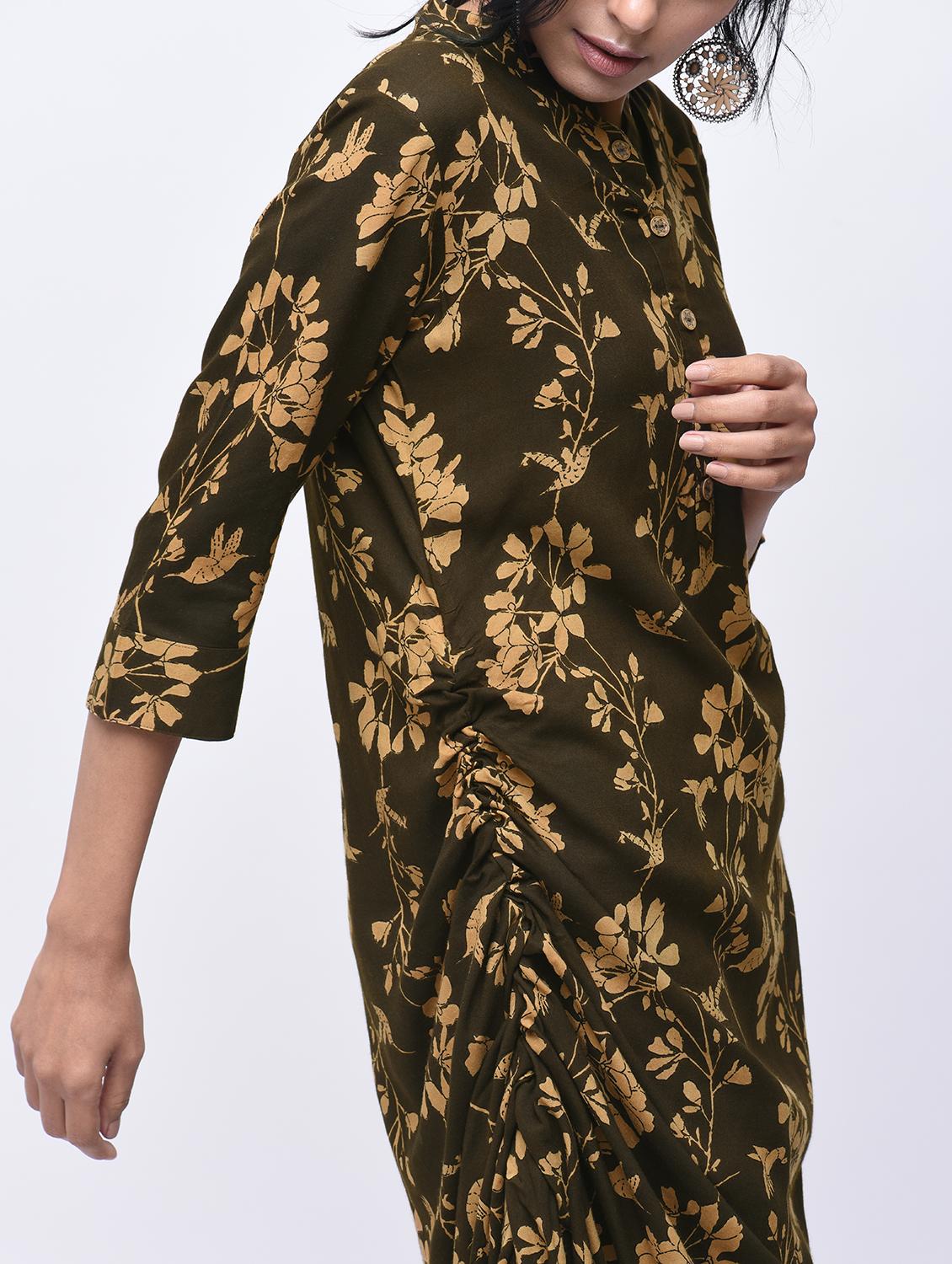 Cowl printed kurta - 15750625 - Zoom Image - 2